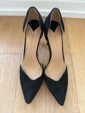 Leith Black Suede Pointed Toe Stiletto Heels